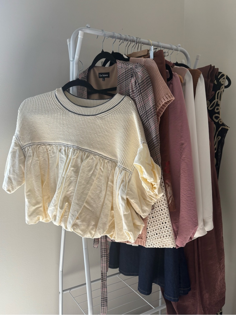 Pilcro Linen Blend Short-Sleeve Bubble Top from Anthropologie